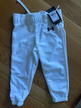 Under Armour Kids White Jogger Sweatpants with Black Logo